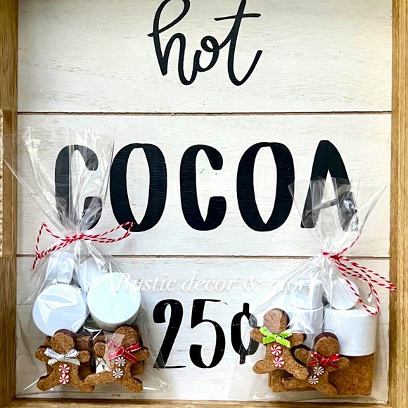 Christmas s’mores mug toppers with gingerbread men and marshmallows. 8 pc set - Picture 2 of 2